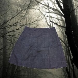Grey Plaid Skirt